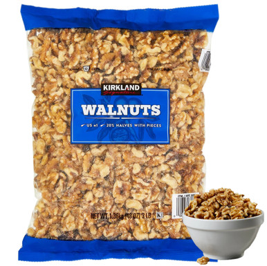 Kirkland Signature Rohe Walnüsse, US # 1, 3 Pfund, 20% Hälften mit Stücken