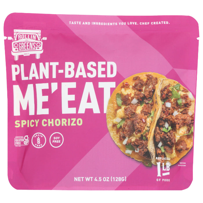 Rollingreens Plant-Based scharf Chorizo 4.5 OZ – Packung mit 12 Stück