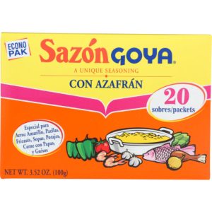 Goya sazón con azafrán, 20 Zählungen, 3,52 Unzen Packung mit 18