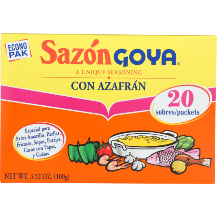 Goya Sazón con Azafrán, 20 Stück, 3,52 Oz – 18er Packung