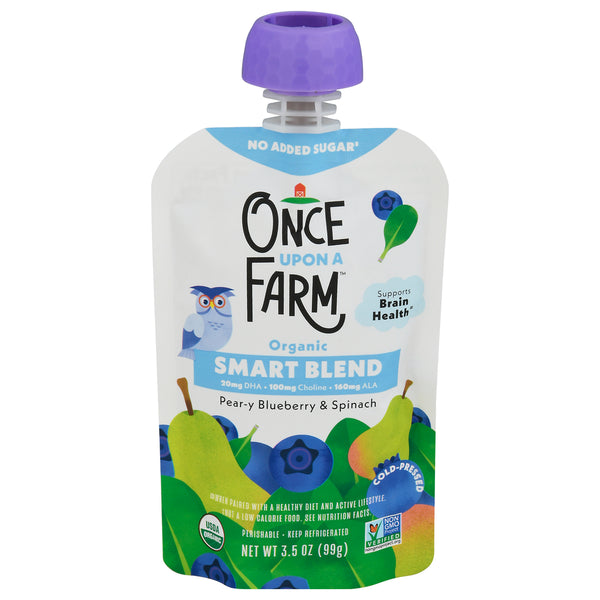 Once Upon a Farm – Bio-Birne Heidelbeere Spinat Smoothie Mischung, 3.5
