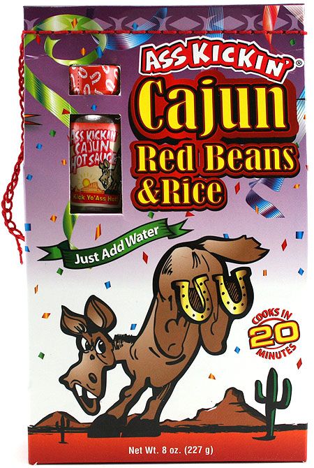 Ass Kickin' Cajun rote Bohnen und Reis – mit Mini Chilisauce Flasche, 10oz