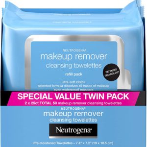 Neutrogena Make-up Remover Gesichtsreinigungstücher, 25 Stück (Packung mit 2)