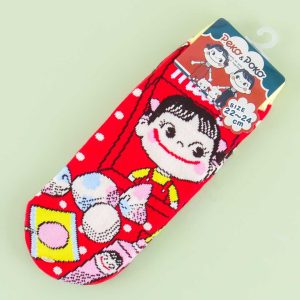 Milky Smiling Peko-Chan Polka Dot Socken