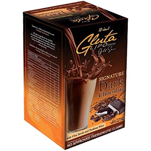 Gluta Lipo Marke – 12 in 1 Signature – Dunkle Schokolade – 10 Beutel – 250 G