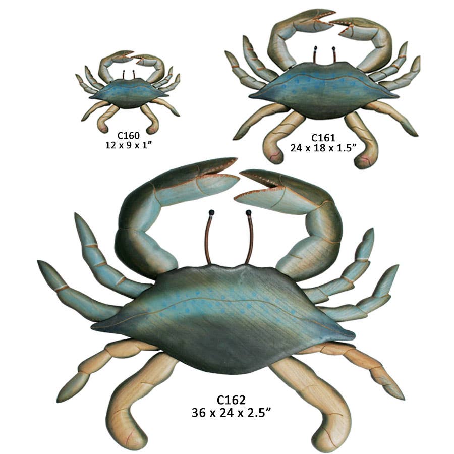 T.I. Design – Handgeschnitzte blaue Krabbe klein