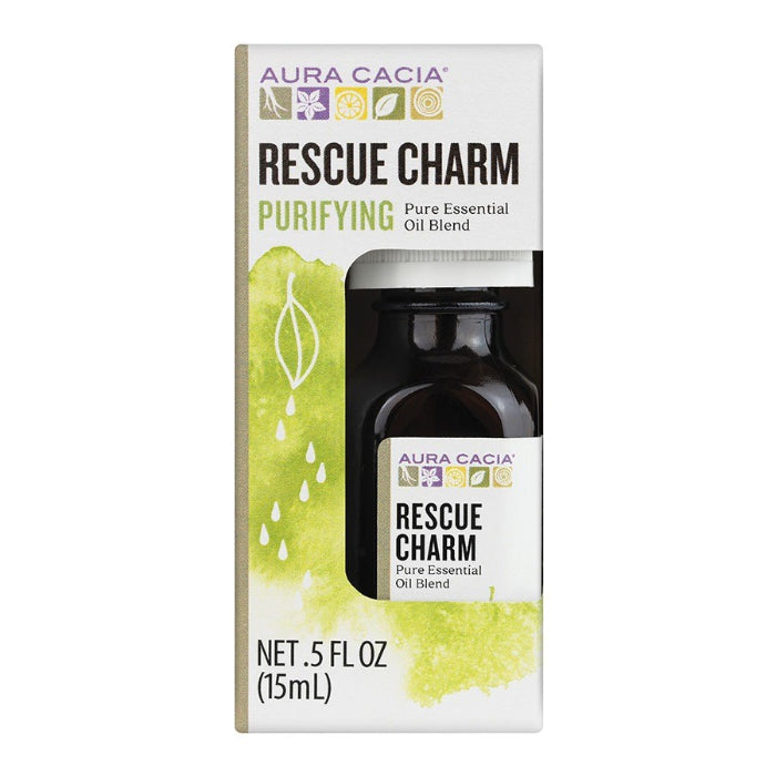 Aura Cacia Ätherisches Öl Rescue Charm, 0,5 Fl Oz – Packung mit 1
