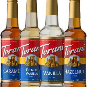 Torani Variety Pack Karamell, französische Vanille, Vanille und Haselnuss, 25,4 Unzen (Packung mit 4)