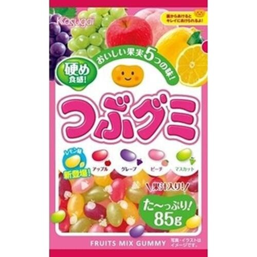 Kasugai, Tsubugumi, Kleine weiche Süßigkeit, Obst-Sortiment, 85g