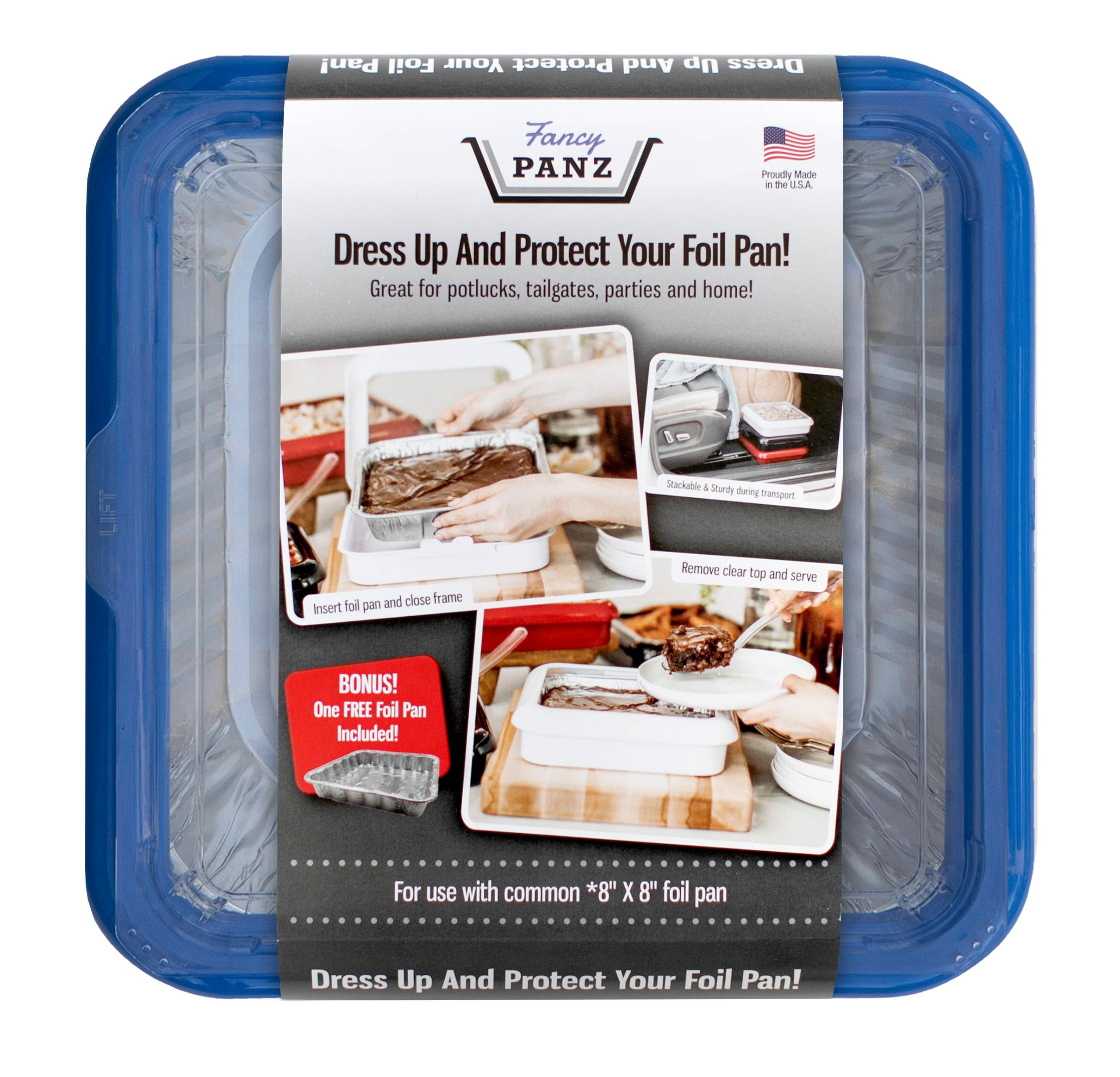 Fancy Panz – Quadratisches Set – 8×8 Pan Frame mit Deckel und Servierlöffel-Denim B