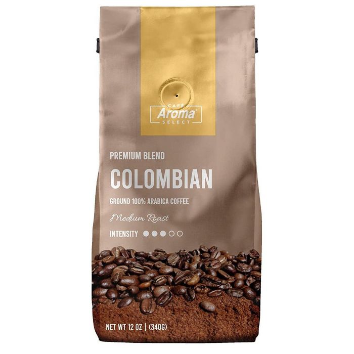 Cafe Aroma Select – kolumbianischer gemahlener Kaffee, 12 Oz (Packung mit 12)