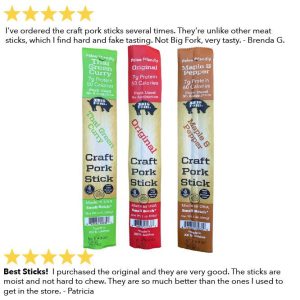 große Gabel Handwerk Schweinefleisch Snack-Stick Probe (3 Sticks insgesamt)