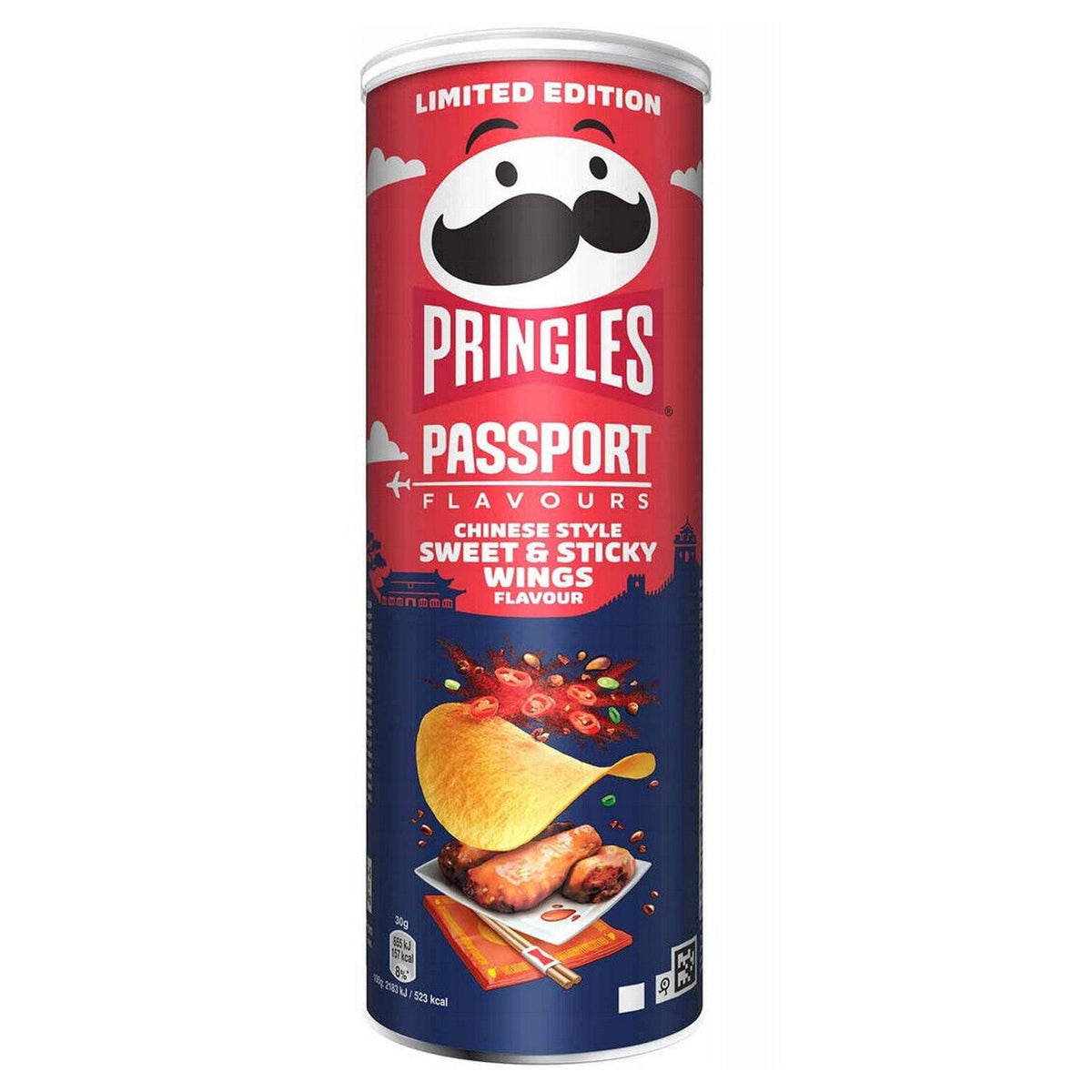 Pringles Pass Aromen chinesischen Stil süßen und klebrigen Flügel Kartoffelchips 165g BELGIEN (Fall von 12)
