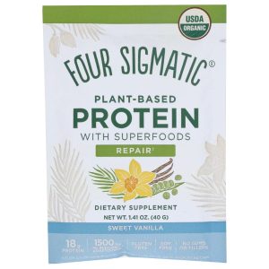 Four Sigmatic Süßes Vanilleprotein Pulver 1,41 Unzen – Packung mit 10 Stück