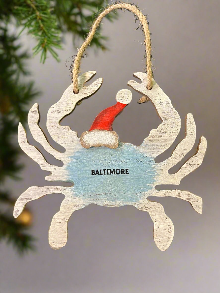 Krabbe mit Santa Hut Ornament- Baltimore
