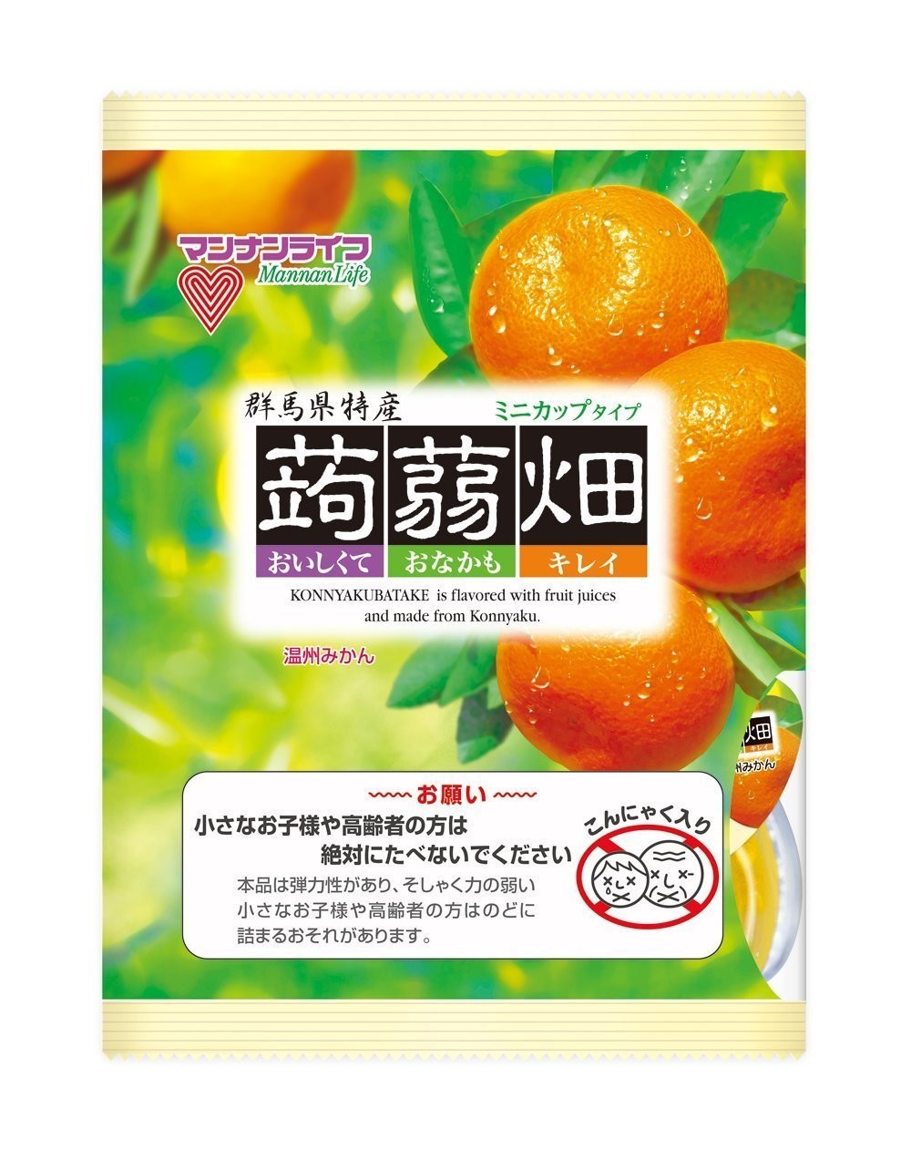 Mannan Life “Konnyaku Batake, Mandarine, Mikan. Geschmack” Konjac Früchte Gelee, 25g x 12 Stück