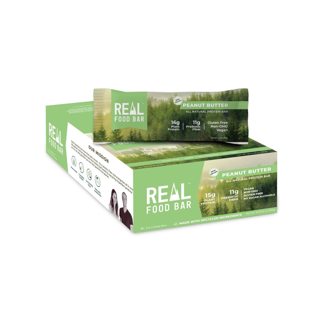 Real Food Bar's Erdnussbutter Bars – 12 Riegel x 2,12 Unzen Fall
