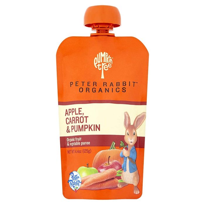 Peter Rabbit Baby Kürbis Karotten Apfel Bio 4,4 Unzen – Packung mit 10