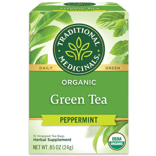 Traditional Medicinals Grüner Pfefferminz Tee, 16 Beutel – Packung