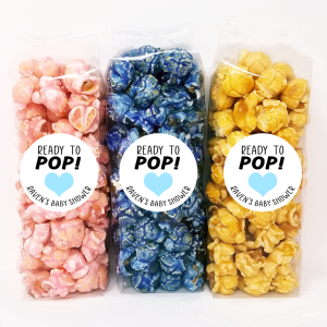 Weiß mit Baby Blau Heart – Baby Shower Popcorn Gefälligkeiten