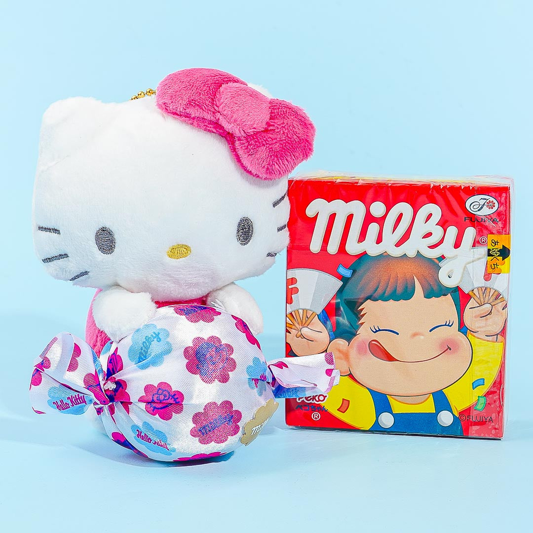 Hello Kitty Süßigkeiten Plüsch Charm & Milchige Süßigkeiten Set