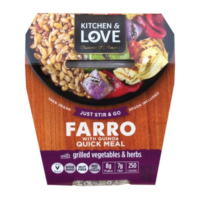 Küche und Liebe – Farro Mahlzeit Gegrilltes Gemüse & Kräuter, 7,9 oz – Packung