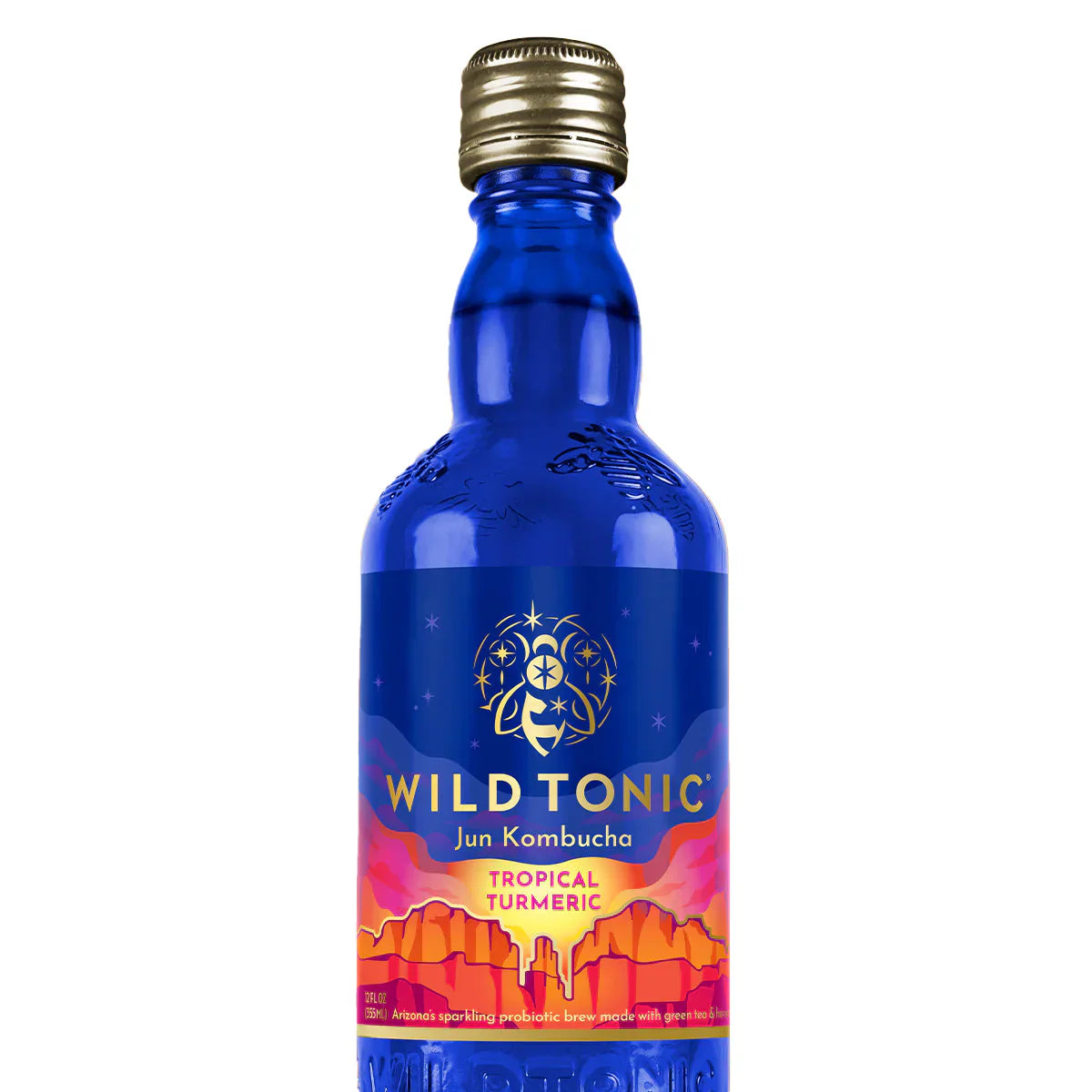 Wild Tonic – Tropical Turmeric Bio Kombucha, 12 fl oz – Packung mit 12 Stück