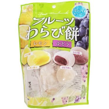Kubota, Früchte Warabimochi, Traube & Zitrone, 9 Stück in1 Beutel