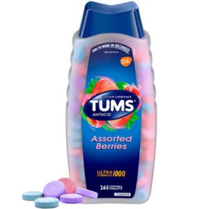 TUMS Ultra Strength Antacid Tabletten, verschiedene Beeren Geschmack, 1000mg, 265 Stück