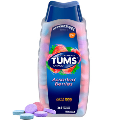 TUMS Ultra Strength Antacid Tabletten, verschiedene Beeren Geschmack, 1000mg, 265 Stück