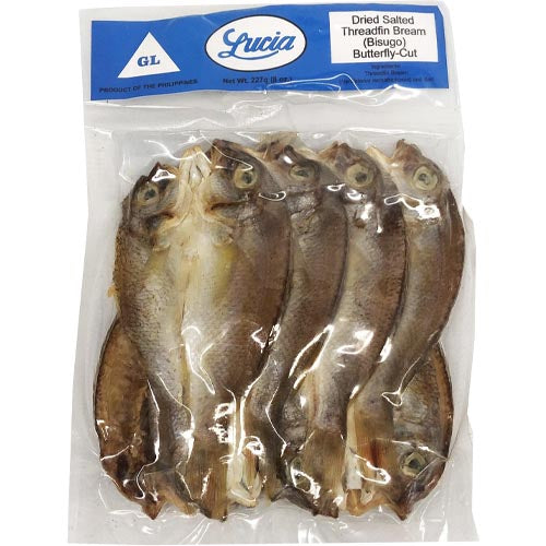 Lucia Getrocknete gesalzene Fadenflosse Bream – Bisugo- Butterfly Cut – 8 OZ