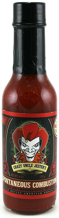 Verrückter Onkel Jester Spontane Verbrennung Habanero XXTRA HOT Louisiana Stil Chilisauce, 6oz