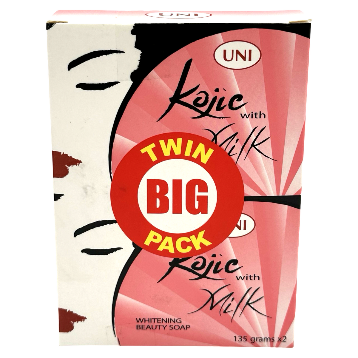 UNI – KOJIC mit MILCH – Schönheitsseife (Rosa) x2 270 G