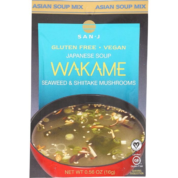 San J – Suppenmischung Glutenfrei Wakame 0.56 Oz – Packung mit 36 Stück