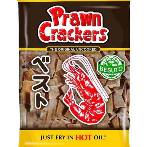 Besuto – Garnelen Crackers aromatisiert Chips – Das Original – Ungekocht – Besuto – Nur in heißem Öl braten – 250 G