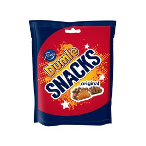 Fazer Dumle Snacks Milchschokolade bedeckt weiche Toffee und knusprige Reisbeutel (Finnland)