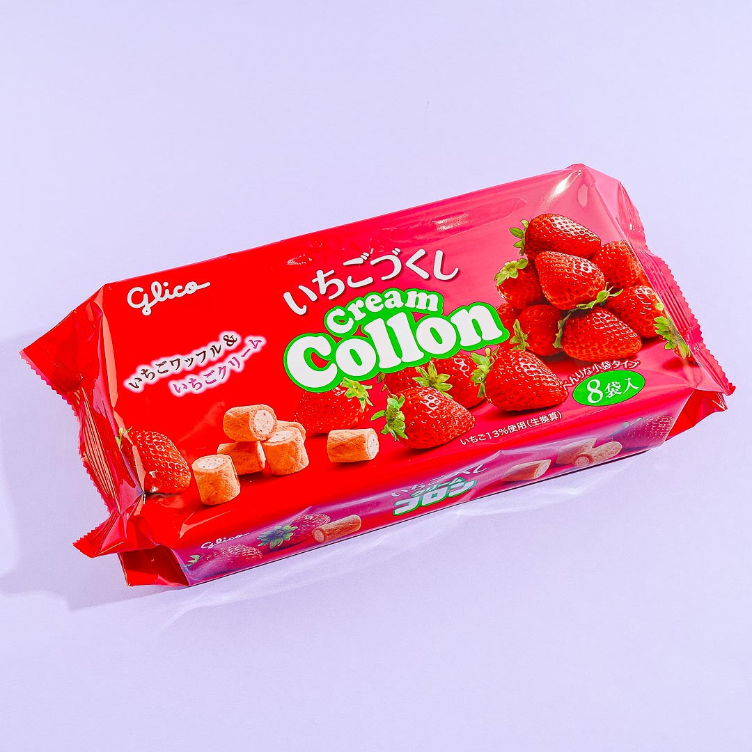 Glico Collon Keks Roll Family Packung – Erdbeere