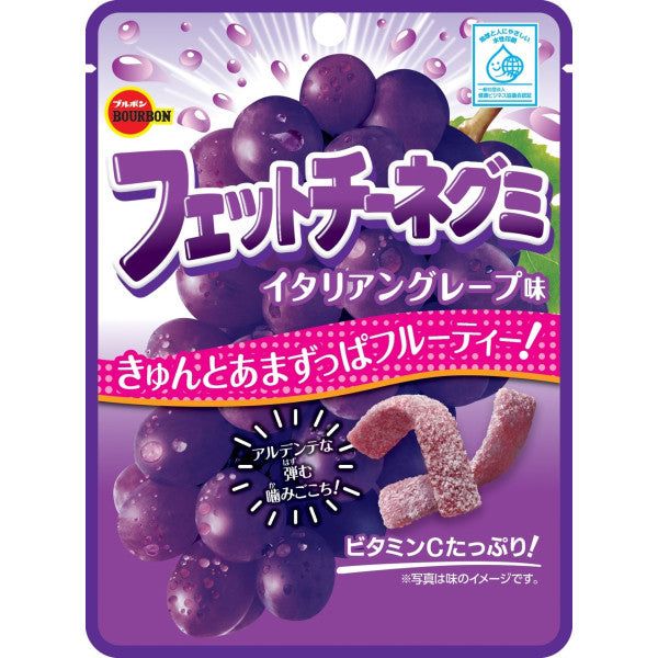 Bourbon Fettuccine Gummies italienischer Traubengeschmack weich zum Kauen Süßigkeiten aus Japan 50g
