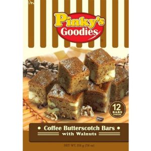 Pinky’s Goodies Kaffee Butterscotch Bars mit Walnüssen – 12 Stück – 7,60 Unzen