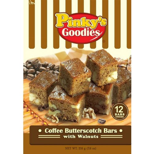 Pinky's Goodies – Kaffee Butterscotch Bars mit Walnüssen – 12 Stück – 7.60 OZ