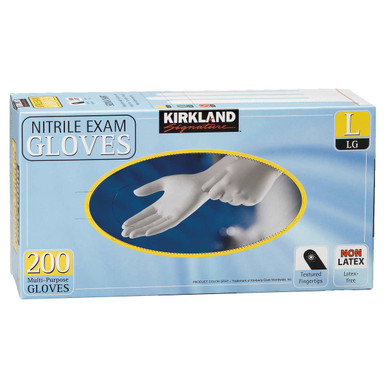 Kirkland Signature Nitrile Exam Mehrfarbig-Purpose groß Handschuhe Latexfrei, 200 Stück