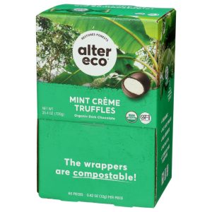 Alter Eco Schokoladentrüffel dunkel Minze Bio 0,42 Oz – Packung mit 60 Stück