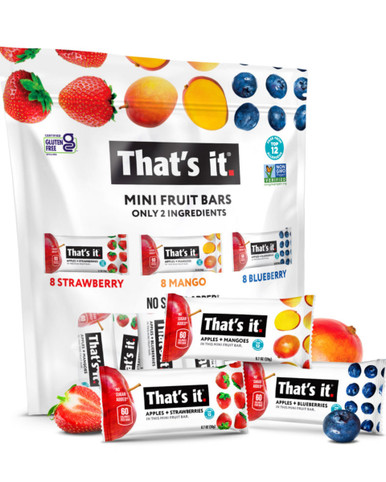 Das ist es Mini Frucht Bars Heidelbeere, Erdbeere, Mango, Sortiment Packung, 24 Stück