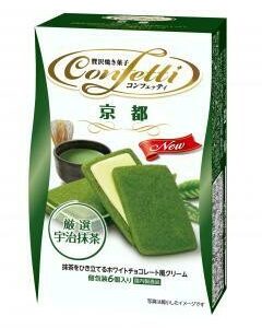 Mr. Ito, Confetti, Kyoto, Matcha-Keks Sandwiches, weiße Choco-Creme darin