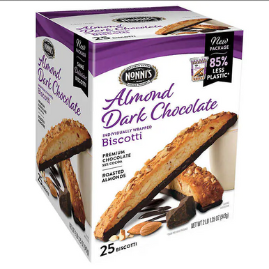 Nonni's Mandel Dunkle Schokolade Biscotti, 25 Ct