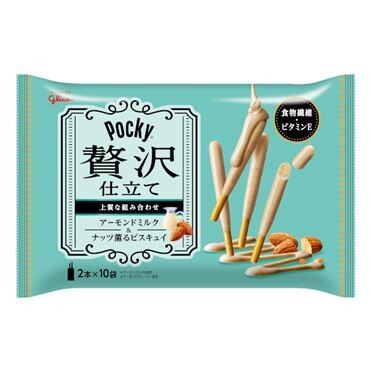 Glico Zeitaku Pocky, Mandelmilchschokolade & Nüsse Kekse, 20 Sticks