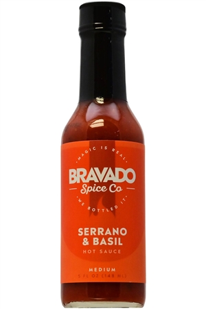 Bravado Spice Co Serrano und Basilikum Chilisauce, 5oz