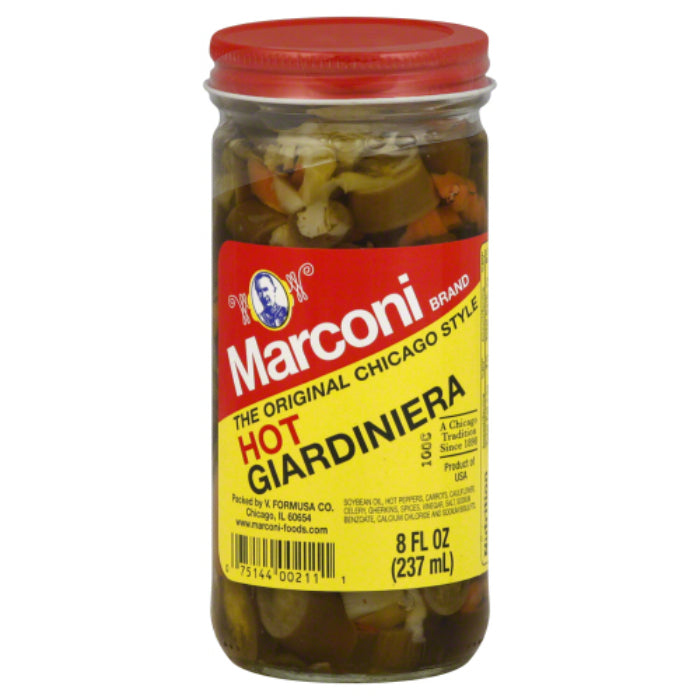 Marconi – Giardiniera Hot, 8 Oz – Packung mit 12 Stück