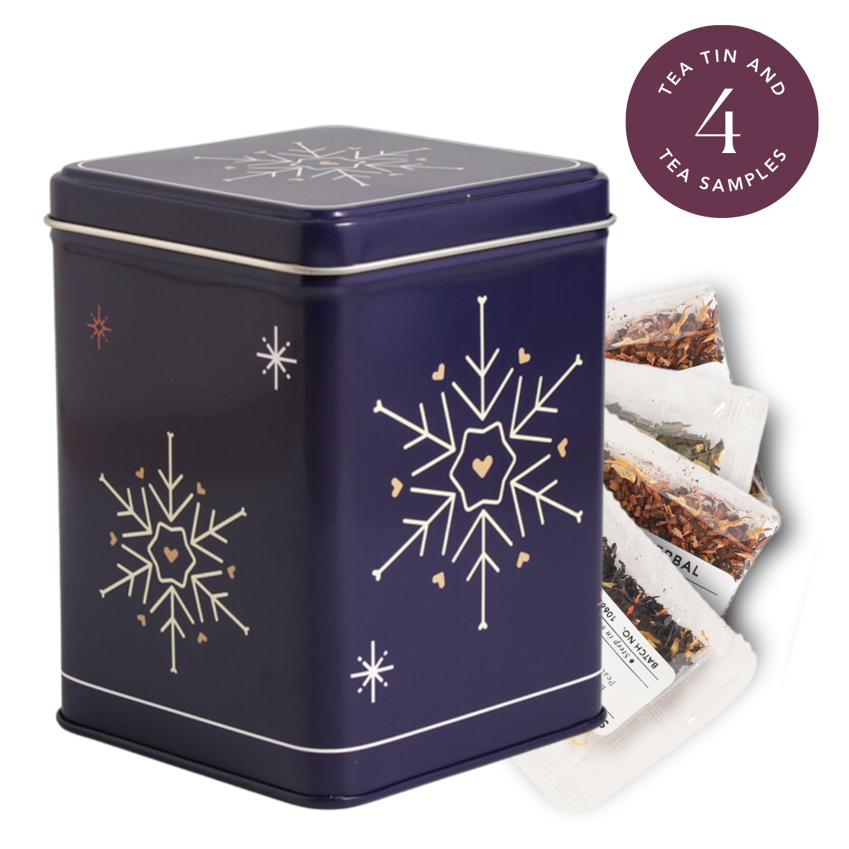 Snowflake Tee Zinn Geschenk (verpackt mit 4 Teeproben)