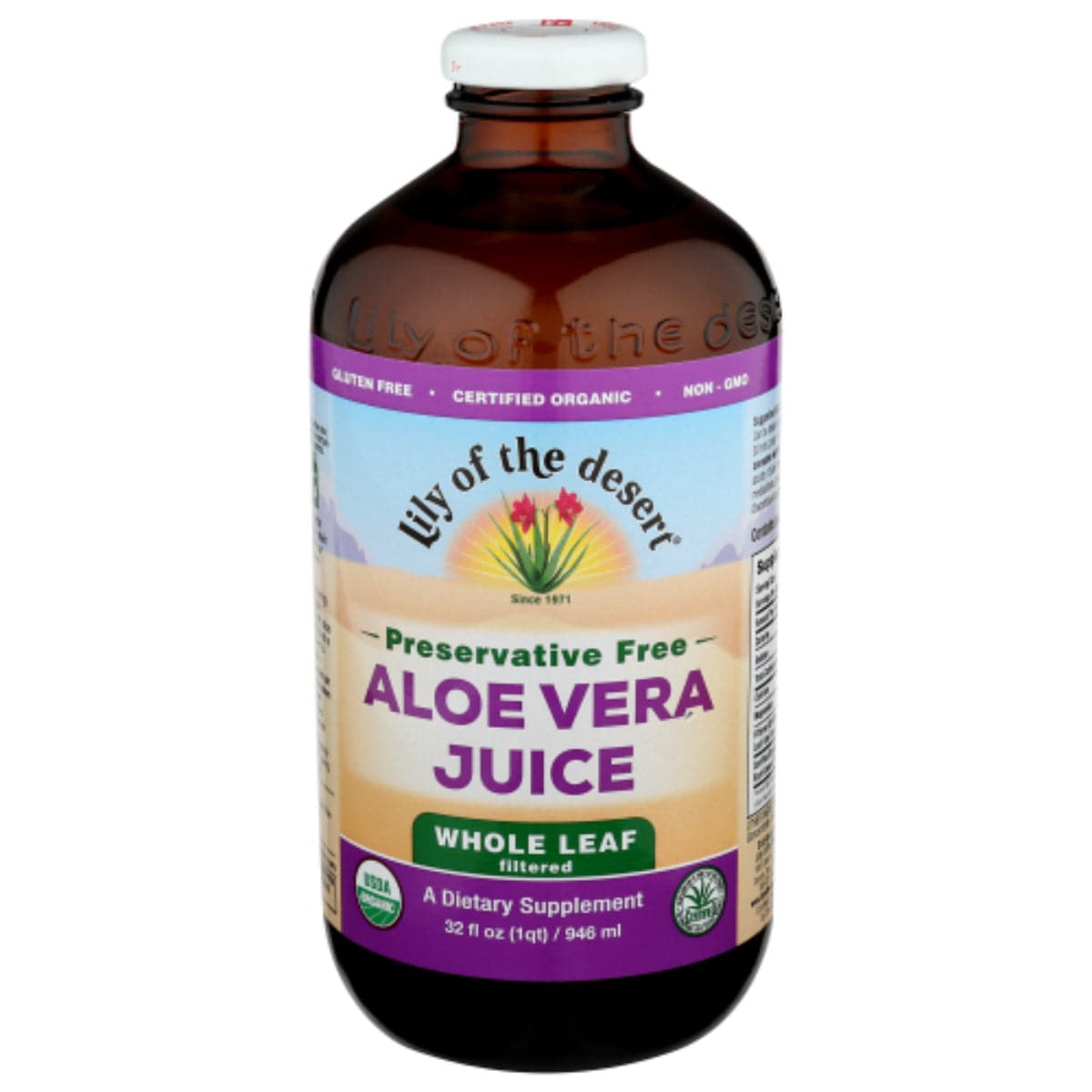 Lilie der Wüste – Bio Aloe Vera Saft, 32 Oz – Packung